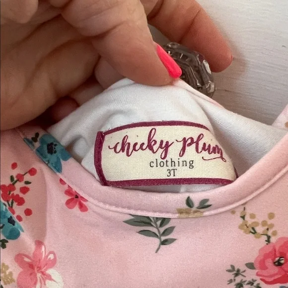 Cheeky Plum Floral Pink and Teal Dress - Picture 4 of 4